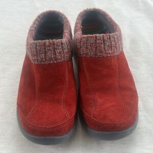 Dansko Eartha Red Suede Slip on Mule Shoes 38-7